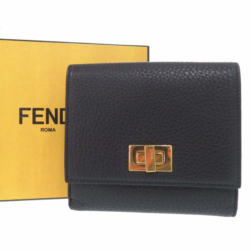Like new Fendi PEEK A BOO bifold wallet 8M0438 A91B F11IE calfskin 0197 - Picture 2 of 10